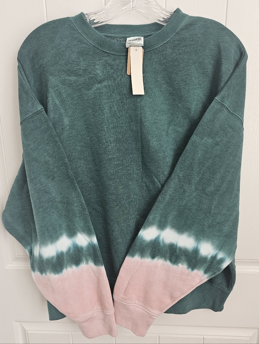 NWT PINK Victorias Secret Womens Greem & Pink Pullover Sweatshirt, Sweater